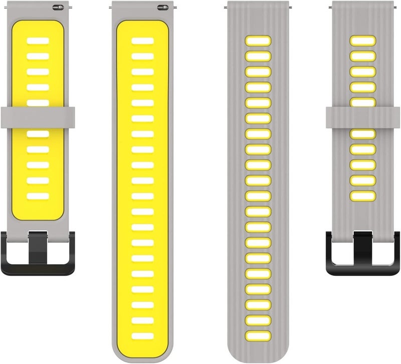 woobles Band for Samsung Galaxy Watch4/Active2,Silicone Watch Replacement Band Strap Soft Sports Wristband Strap Compatible with Galaxy Watch4/Active2,5.5-8.7in,20mm (Yellow) - Image 3